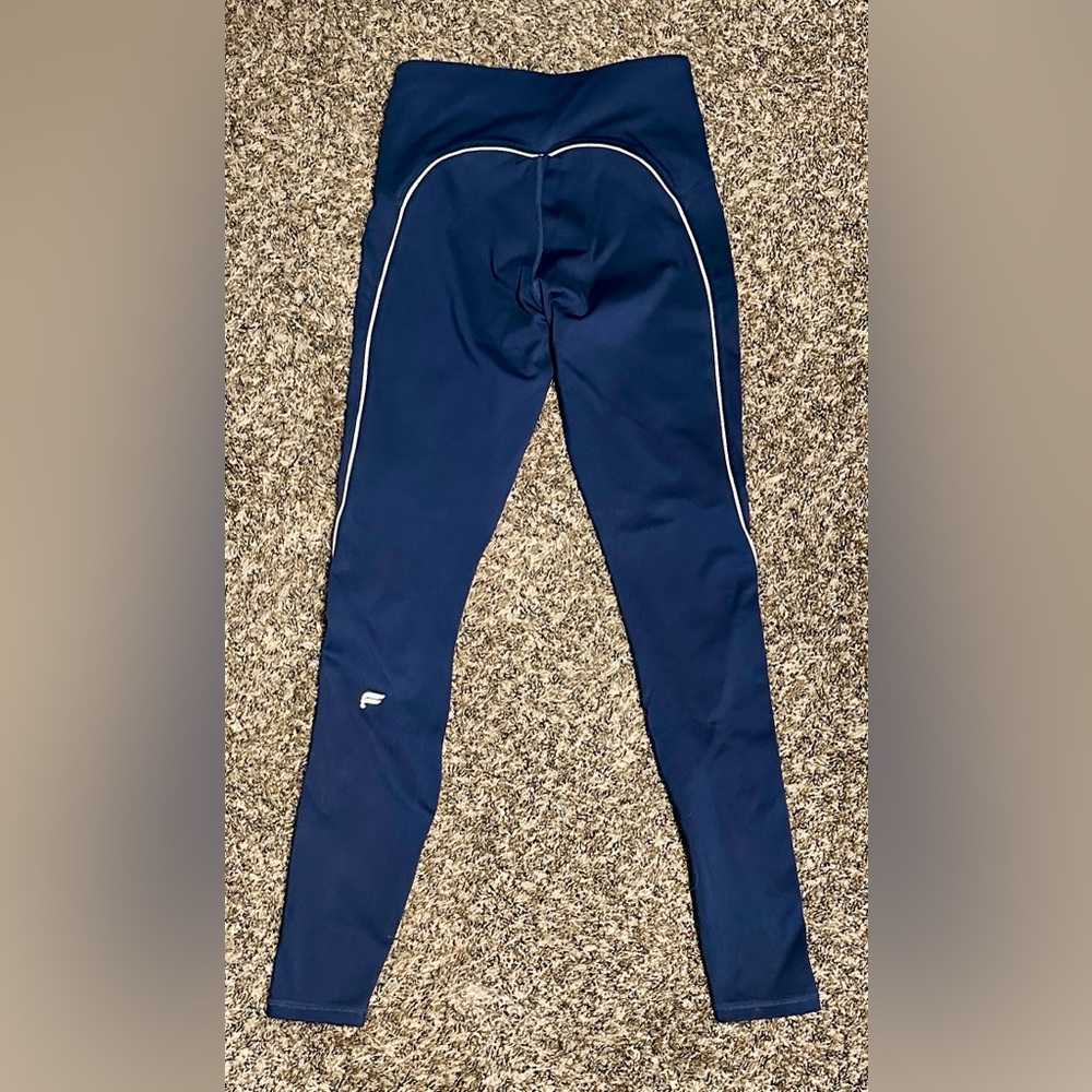 Fabletics Deep Blue Leggings with White Accents - Picture 7 of 10